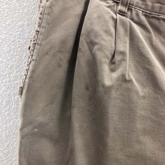 Cabela's Khaki Tan Red Plaid Flannel Lined Pocket Zip Hunting Outdoor Pants READ - Picture 6 of 14